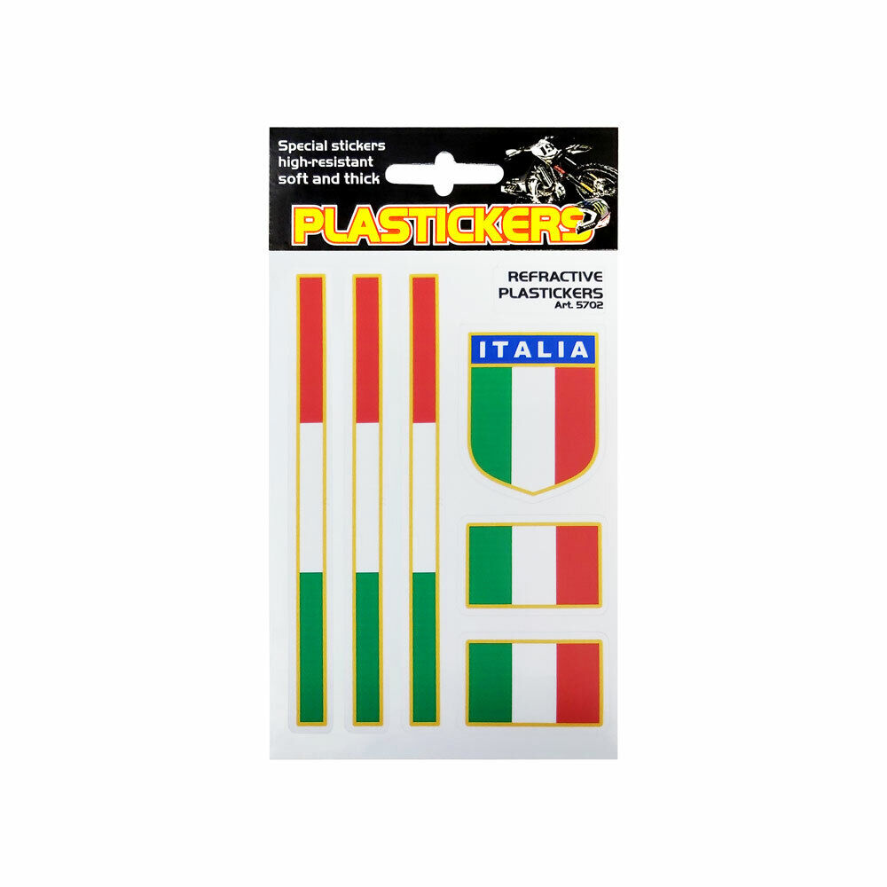 Sticker Adesivo Rifrangente Set Bandiere Italia 13,2 x 9,5 cm
