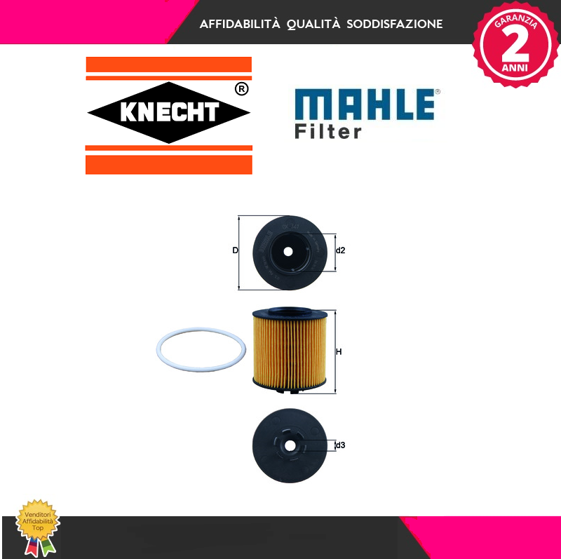 OX341D Filtro olio (MARCA-KNECHT)
