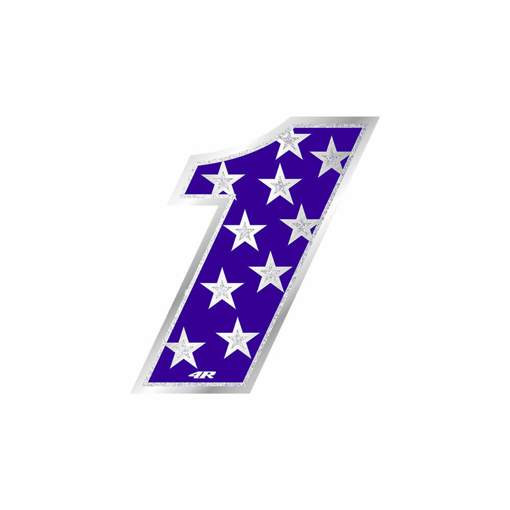 Adesivo Numero Gara per Moto "1" Stars 100 x 130 mm