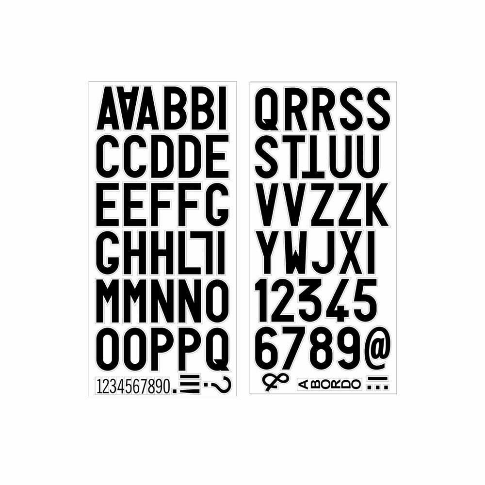 Set Lettere e Numeri H 34 mm 80 Pezzi, Nero
