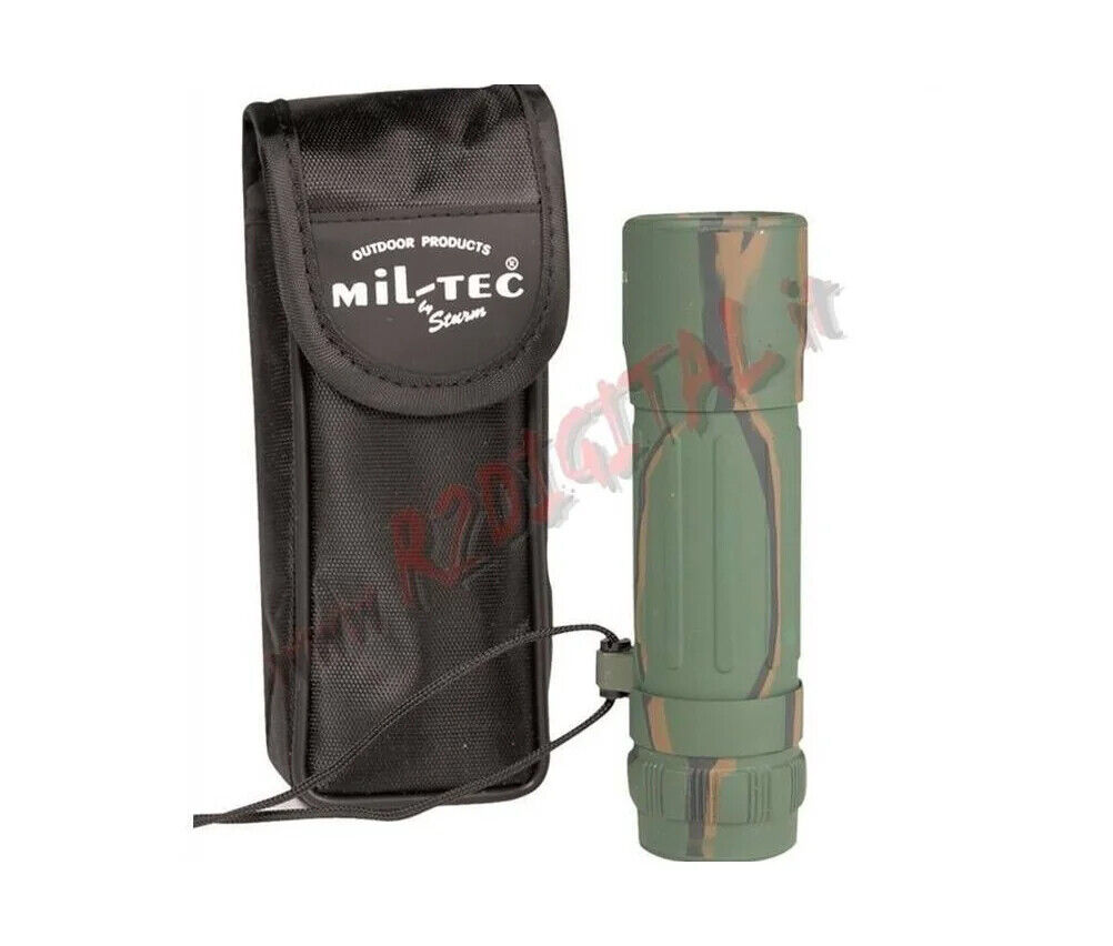 Aglow.it Monocolo Mil-Tec Woodland 15705020, MONOCOLO MIL-TEC WOODLAND con CUSTO