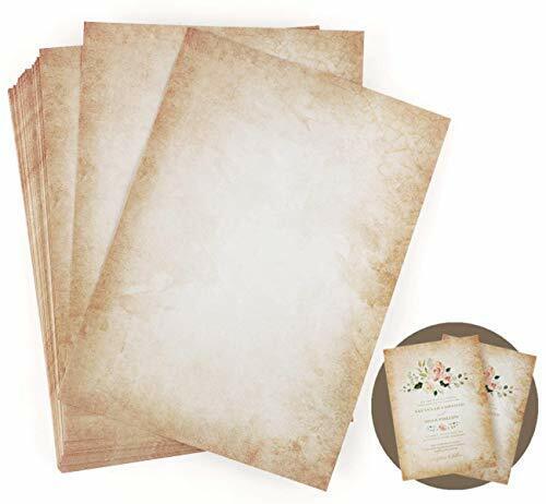 LATERN 50 Fogli Di Scrittura Carta Vintage, A4 A Doppia Faccia Formato (X9E)