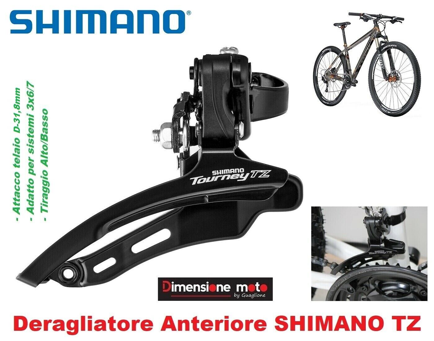 0215 - Deragliatore Anteriore SHIMANO TZ-500 per Bici 20-24-26 MTB Mountain Bike