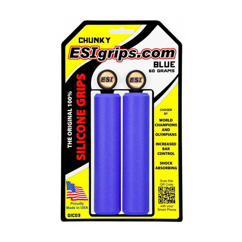 ESI Grosso Silicone Manubrio Grips 130mm Blu Mountain Hybrid Piatto Barra Strada