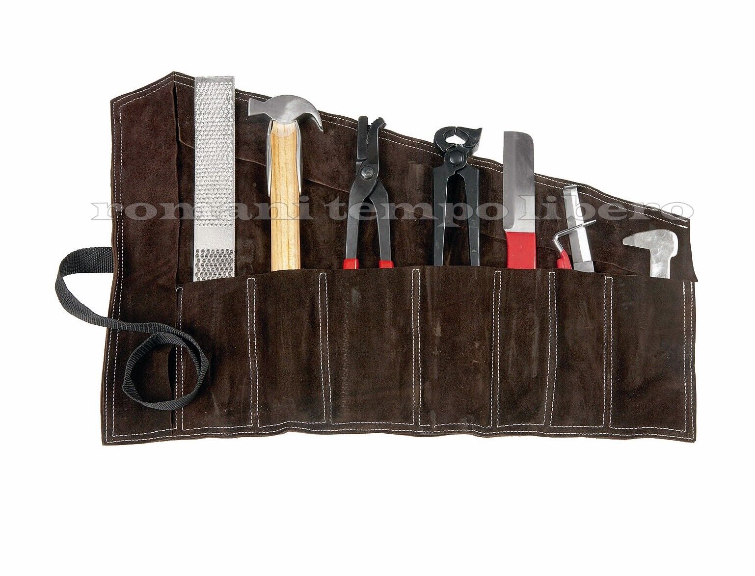 Set da mascalcia con borsa in pelle farrier equipment