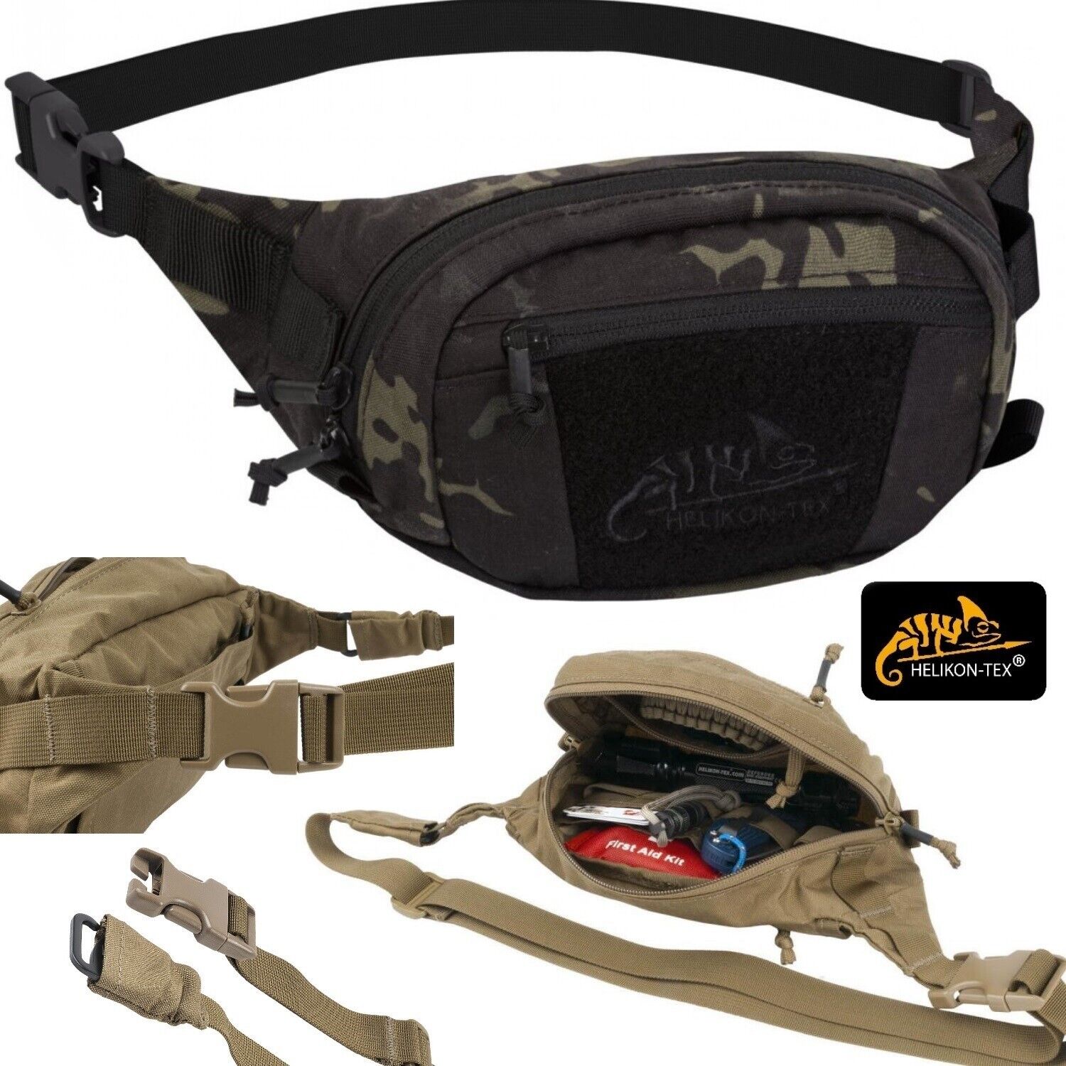 Marsupio HELIKON-TEX Possum CORDURA Tattico Militare Softair Uomo MULTICAM BLACK