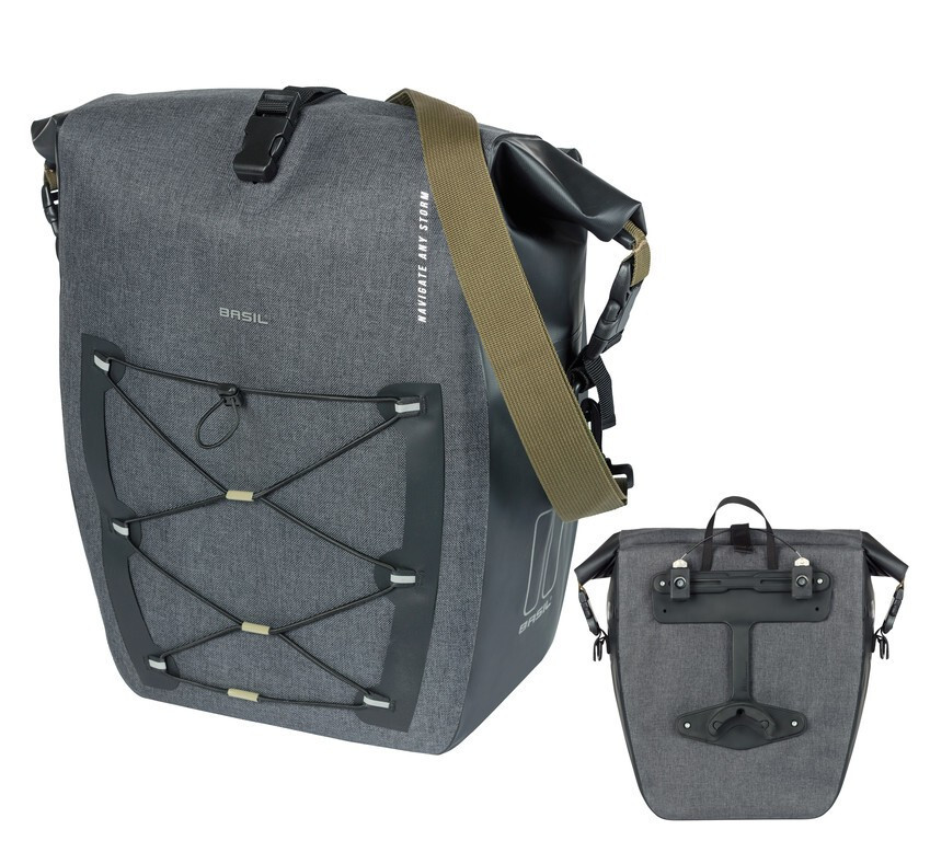 Borsa Basil Navigator Storm MIK Side L nero, 46x36x21cm, 25-31l, MIK