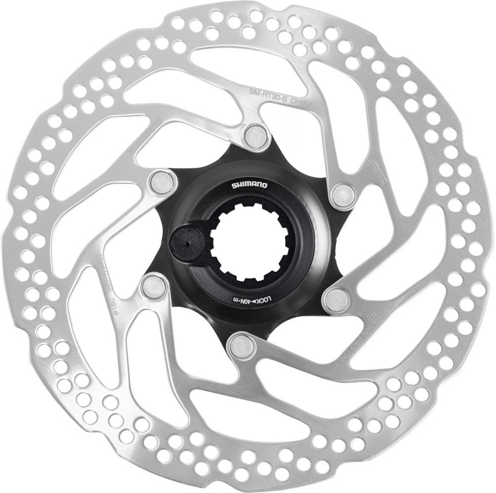 Disco Freno Shimano 160mm Center Lock SM-RT30 con Magnete Silver
