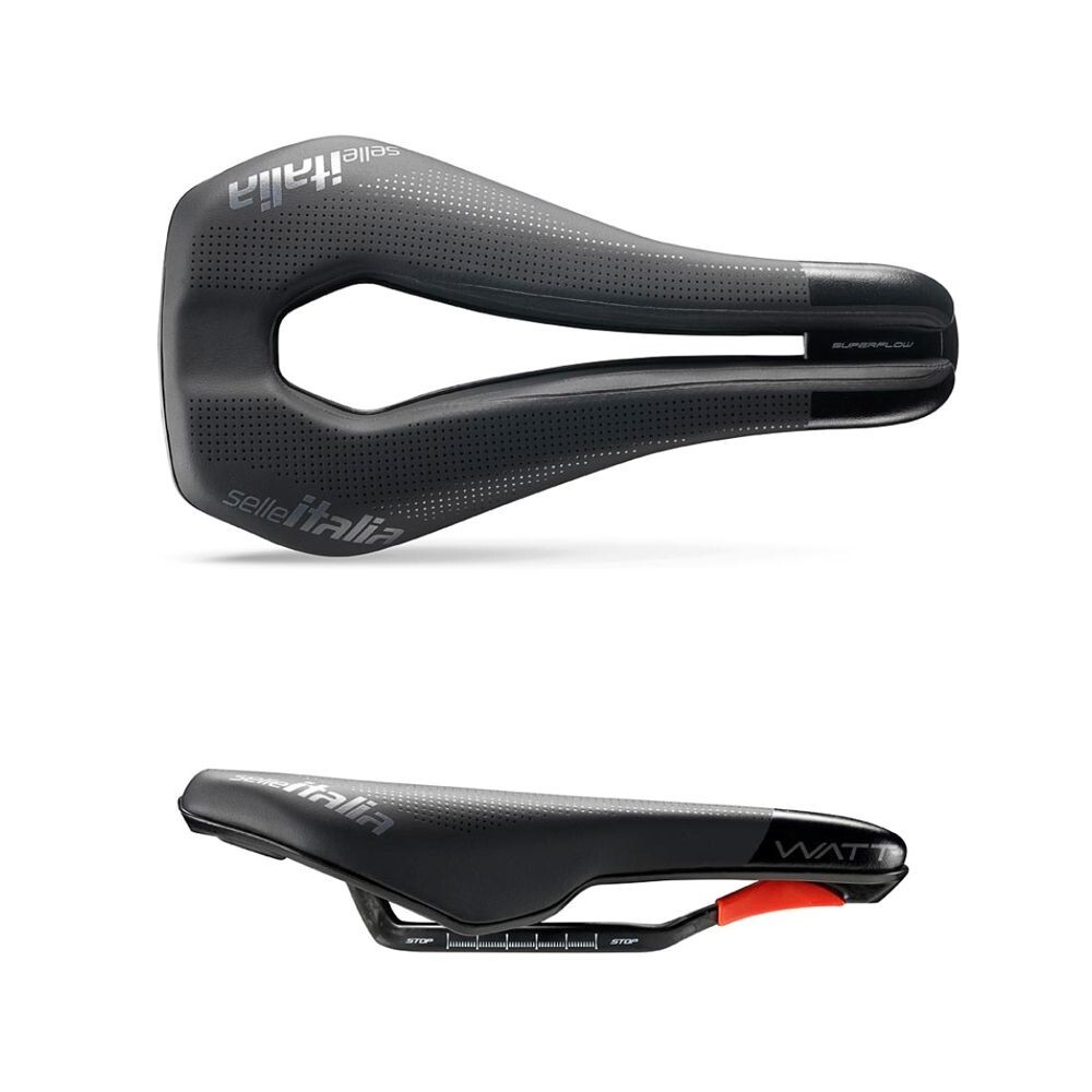 SELLE ITALIA Sella WATT GEL SUPERFLOW KIT CARBON (U3) Nero 133x255mm - 190g