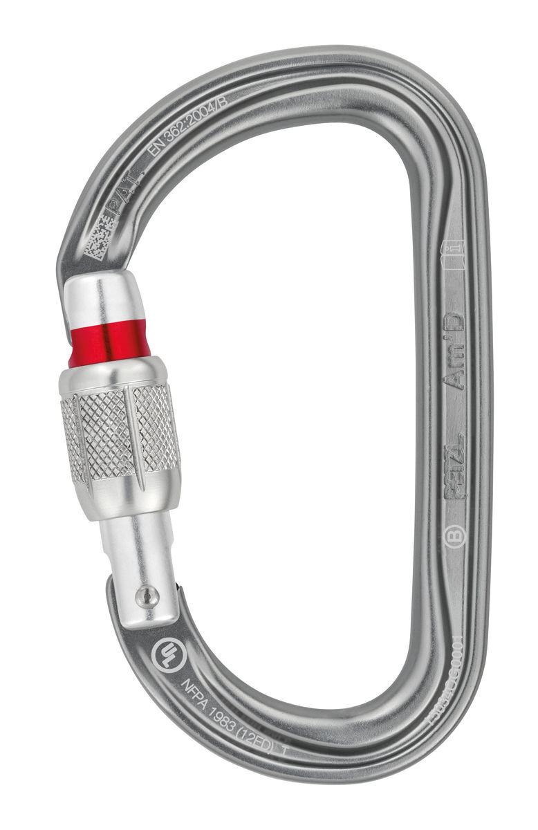 ASYMMETRICAL LOCKING CARABINER MOSCHETTONE AM'D SCREW-LOCK PETZL PER ALPINISMO
