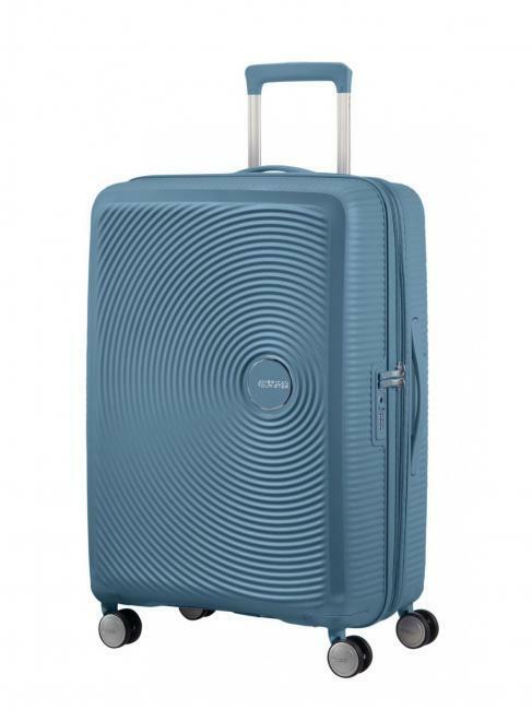 TROLLEY AMERICAN TOURISTER soundbox spinner 67/24 tsa exp STONE BLUE Media  scel