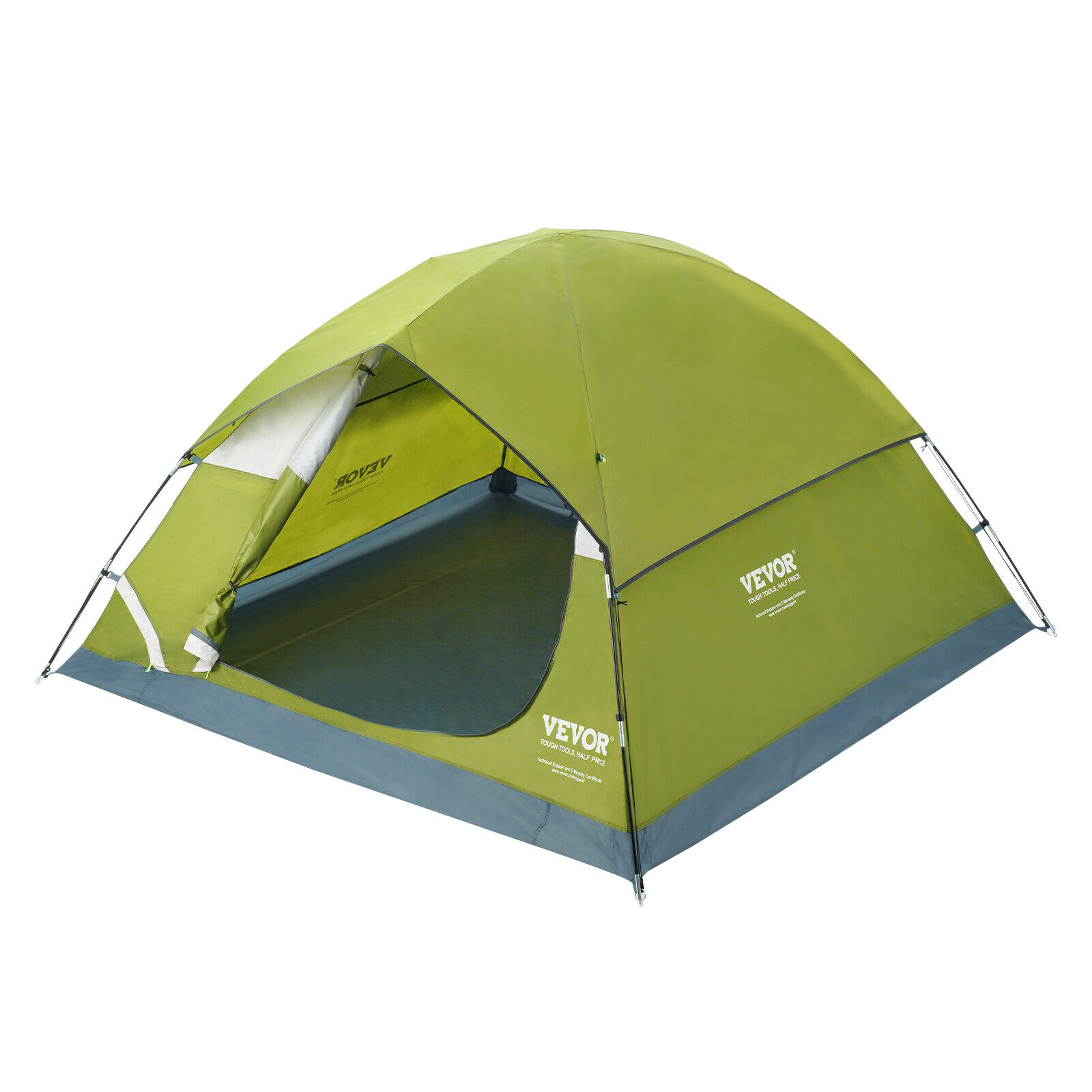 VEVOR Tenda da Campeggio per 3 Persone ca. 214 x 214 x 122 cm con Porta Finestre