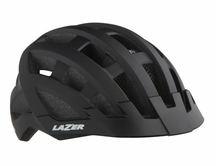 LAZER CASCO NERO COMPACT DLX CON INSERTO LED POSTERIORE