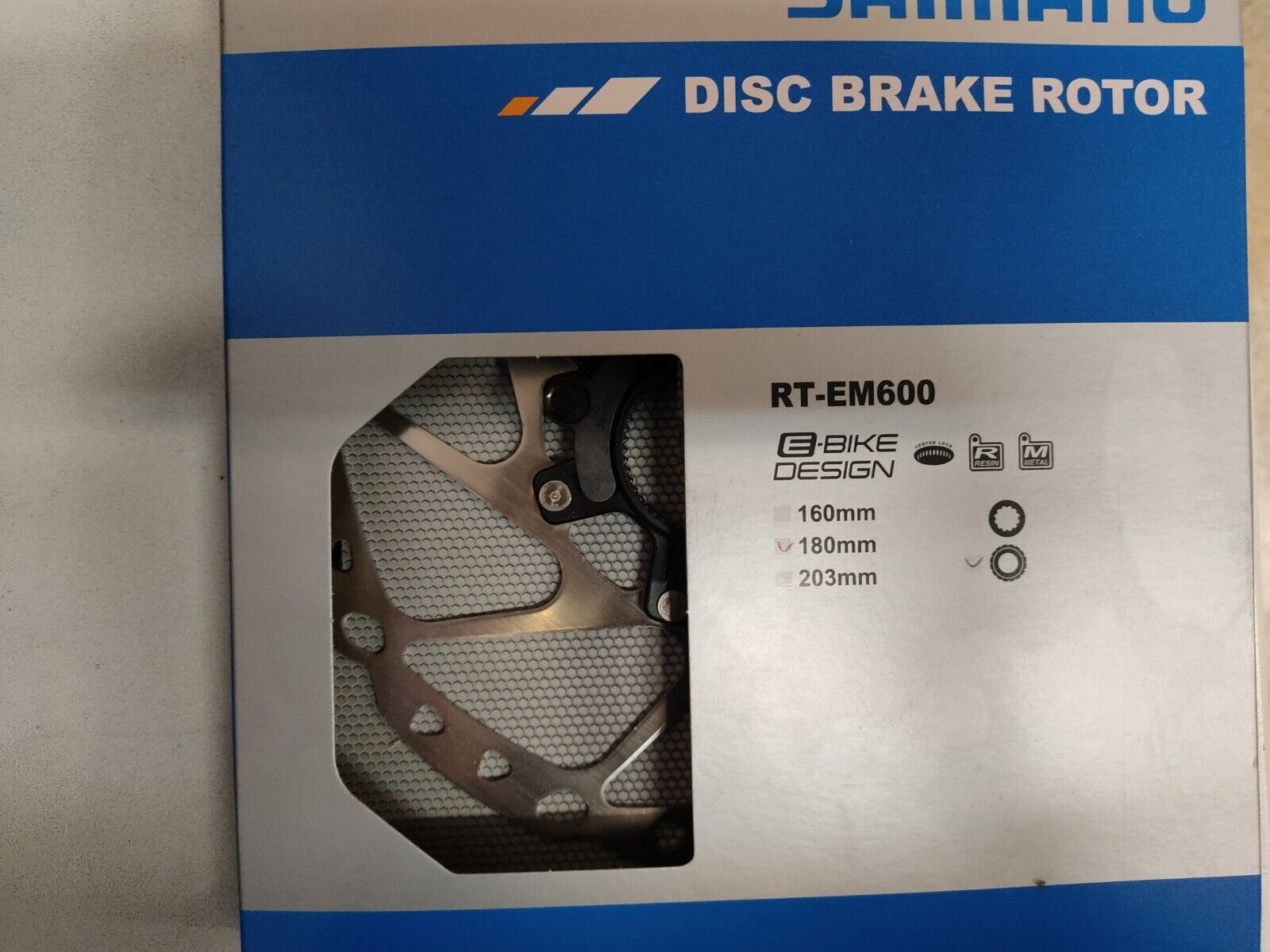 Disco Freni SHIMANO SM-EM600 180mm CENTER LOCK - Magnete per E-Bike già montato.