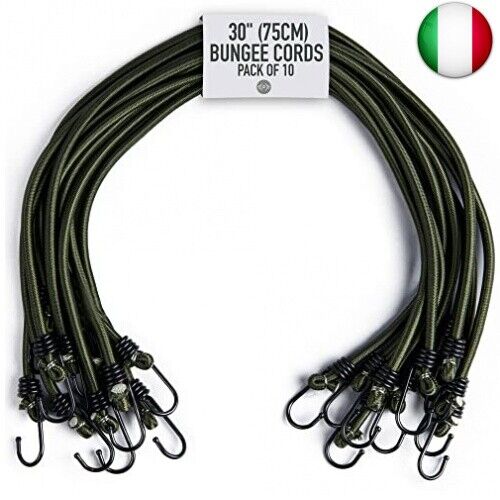Pluvios Robusto 10 Pacco Corde Elastiche Bungee Resistenti Campeggio Bivvy Bivi