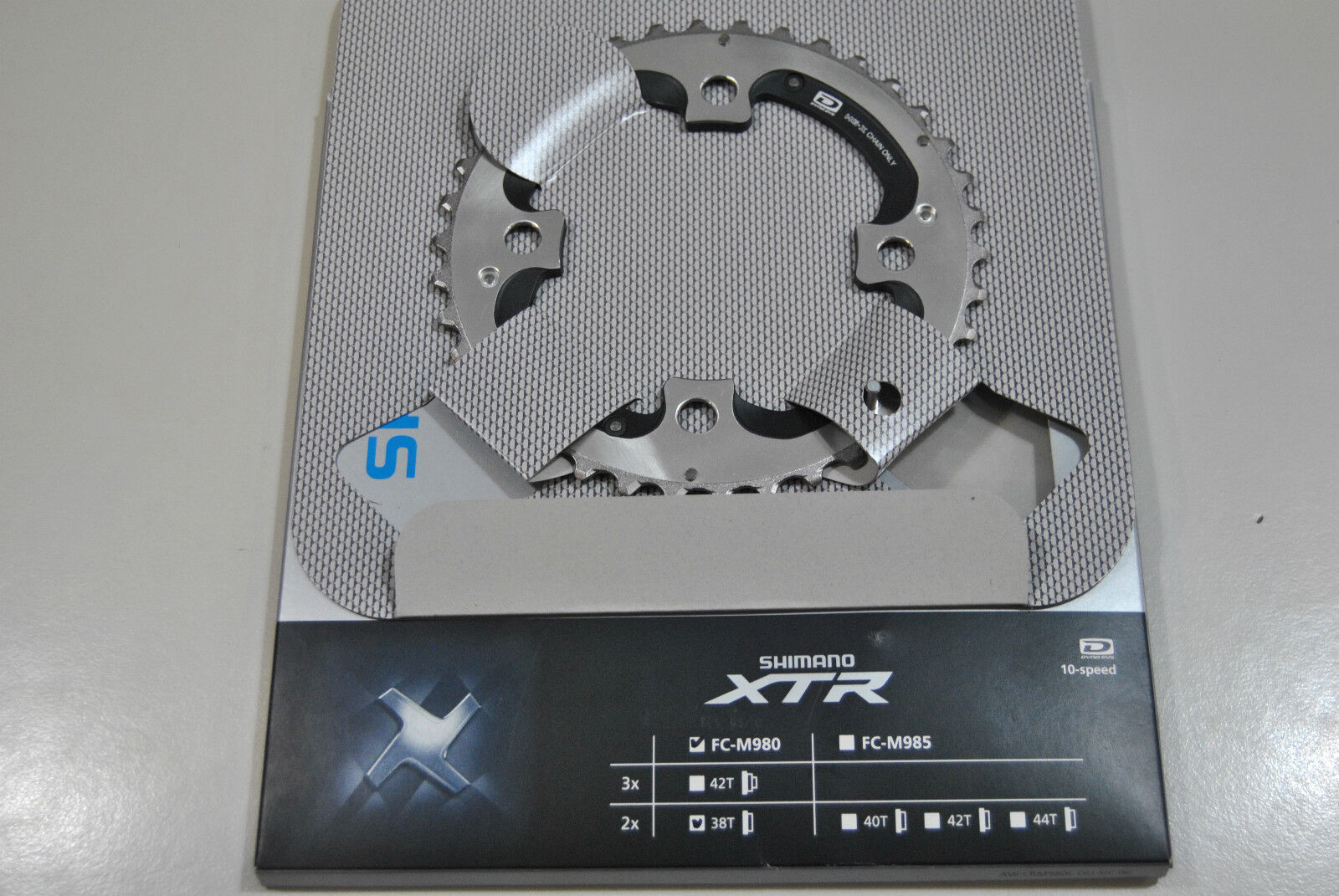 Corona SHIMANO XTR FC-M980 38Denti  2x10Speed  Silver Black