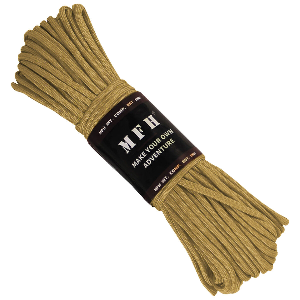 MFH Paracord 100ft Military Army Police Security Survival Parachute Rope Coyote