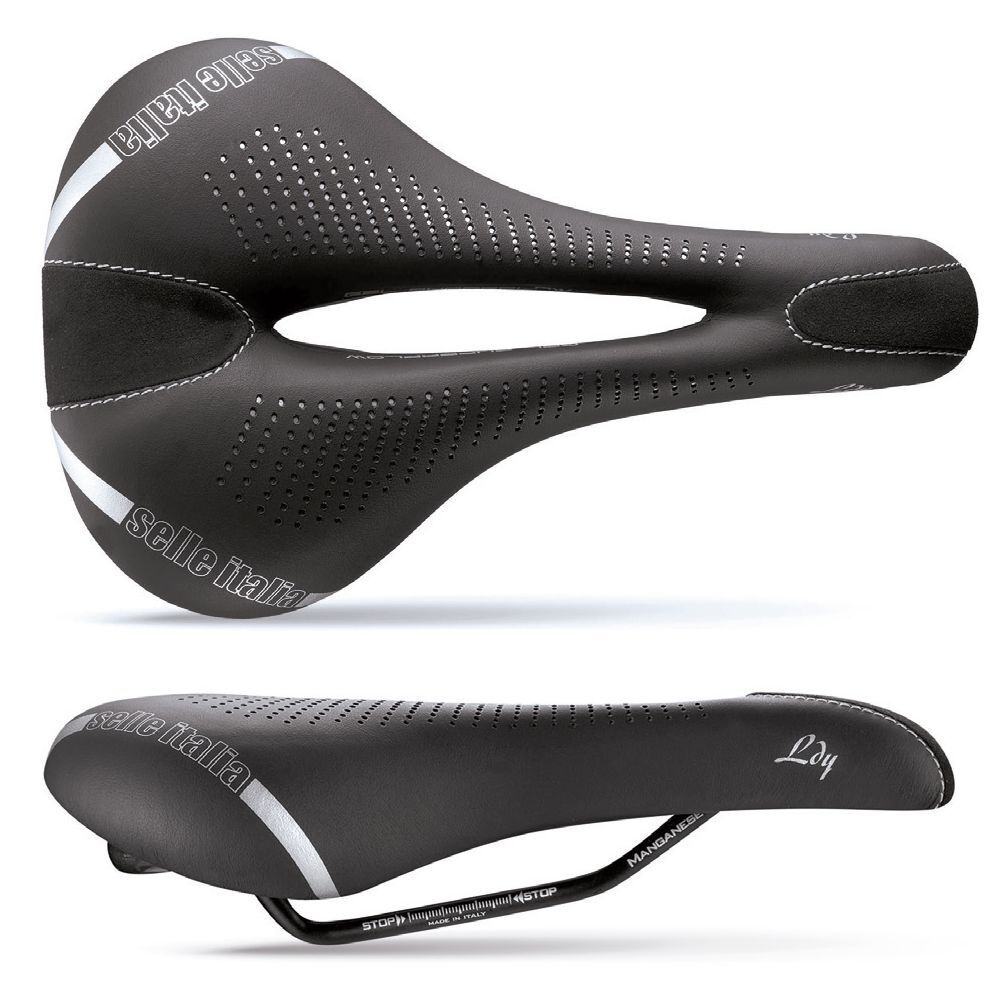 Selle Italia Sella LADY GEL FLOW (L2) Nero/Blu 160x262mm 310g Manganese