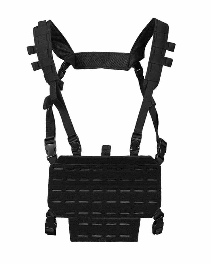 MIL-TEC 13530402 GILET TATTICO SOFTAIR MOLLE NERO CHEST RIG VEST LIGHTWEIGHT