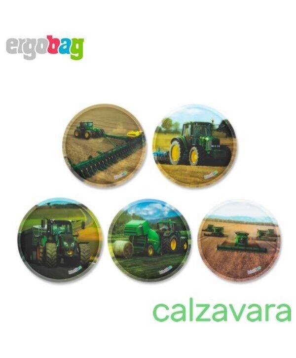 ERGOBAG Set di Kletties per il tuo Zaino Ergobag 5 Pezzi - Trattori Farm