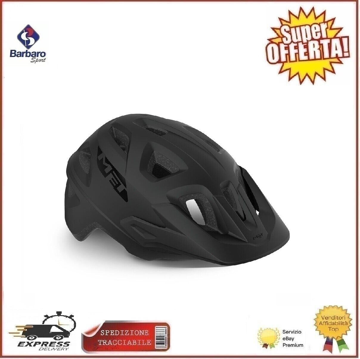 Met Casco Echo CE Mountain Bike Bici Trail  E-MTB Ciclismo Nero Opaco S-M 52-57