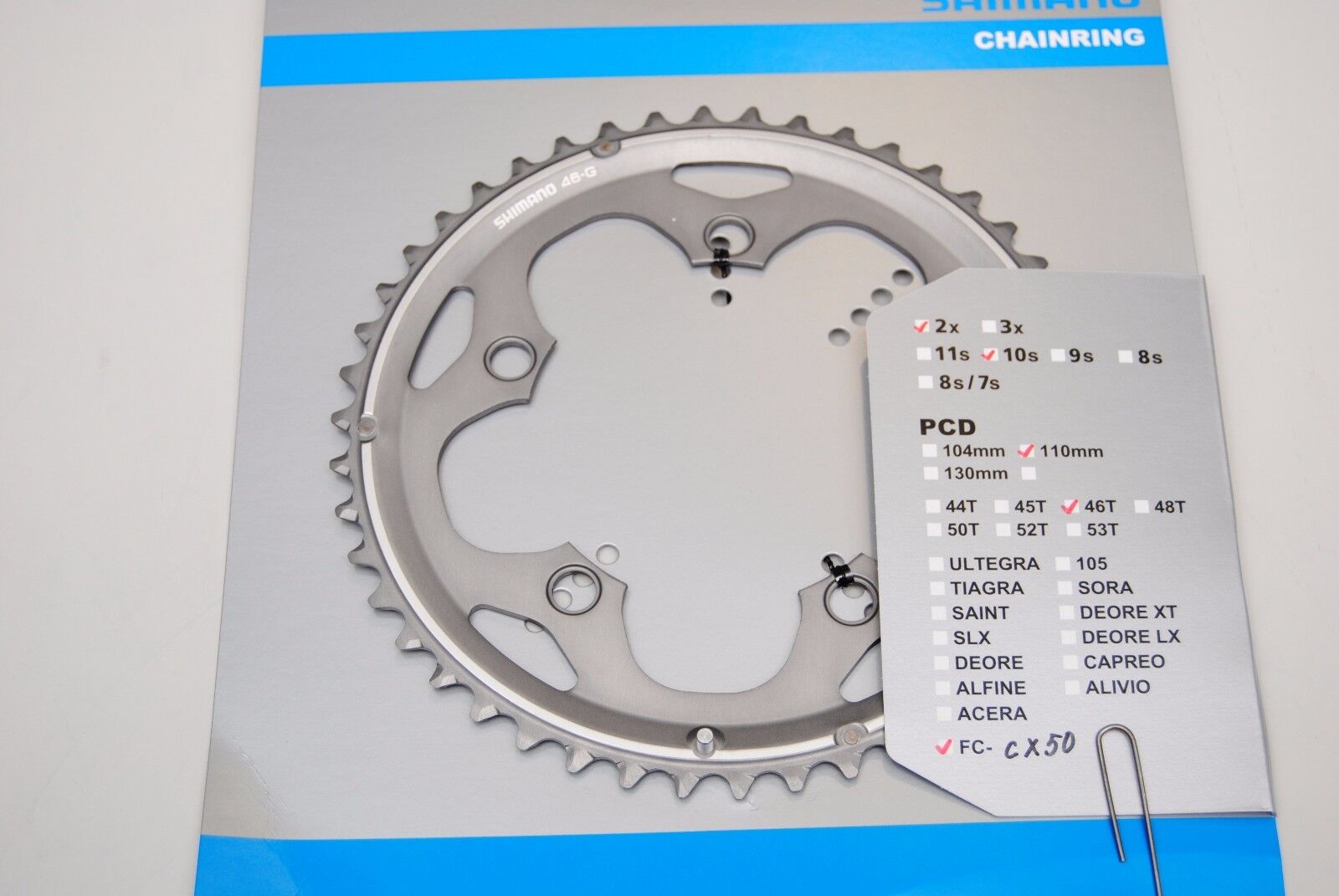 Corona SHIMANO CX50 46T Grey FC-CX50 2x10Speed 110mm/CHAINRING SHIMANO CX50 FC-C