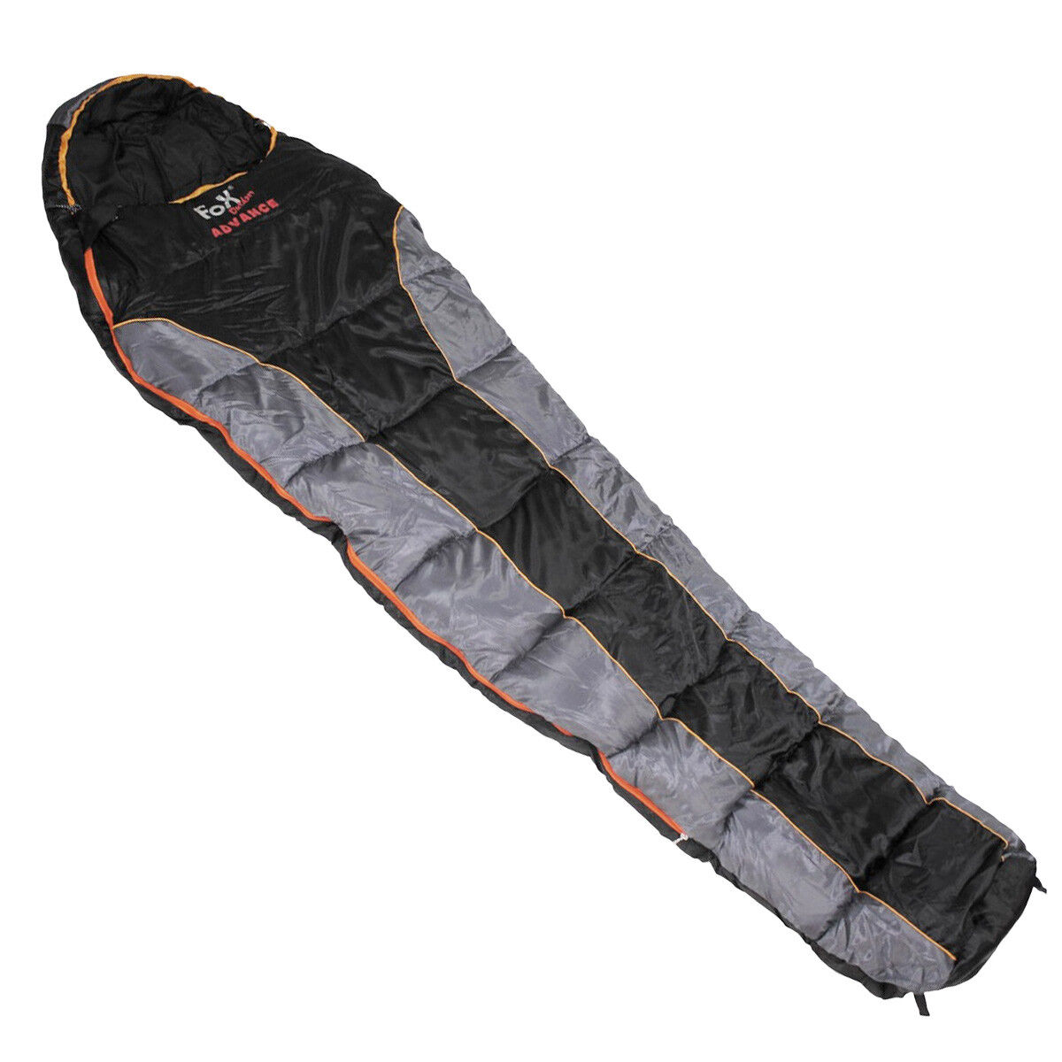 Fox Outdoor Sleeping Bag Advance Camping Outdoor Hiking Single Black / Grey