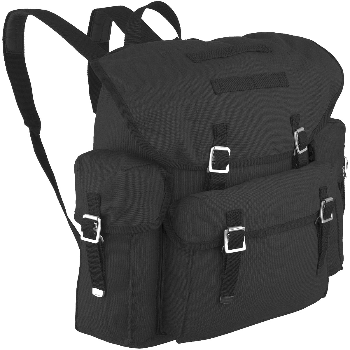 Old German Army Bw Militare Zaino Combat Un'Escursione Tela 30L Nero