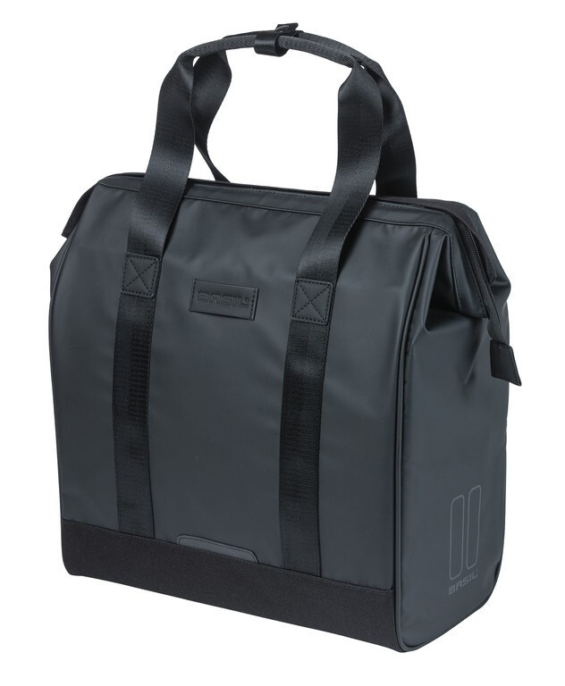 Borsa Shopper Basil Grand Tarpaulin nero, Hook On-System, 34,5x19x35,5cm