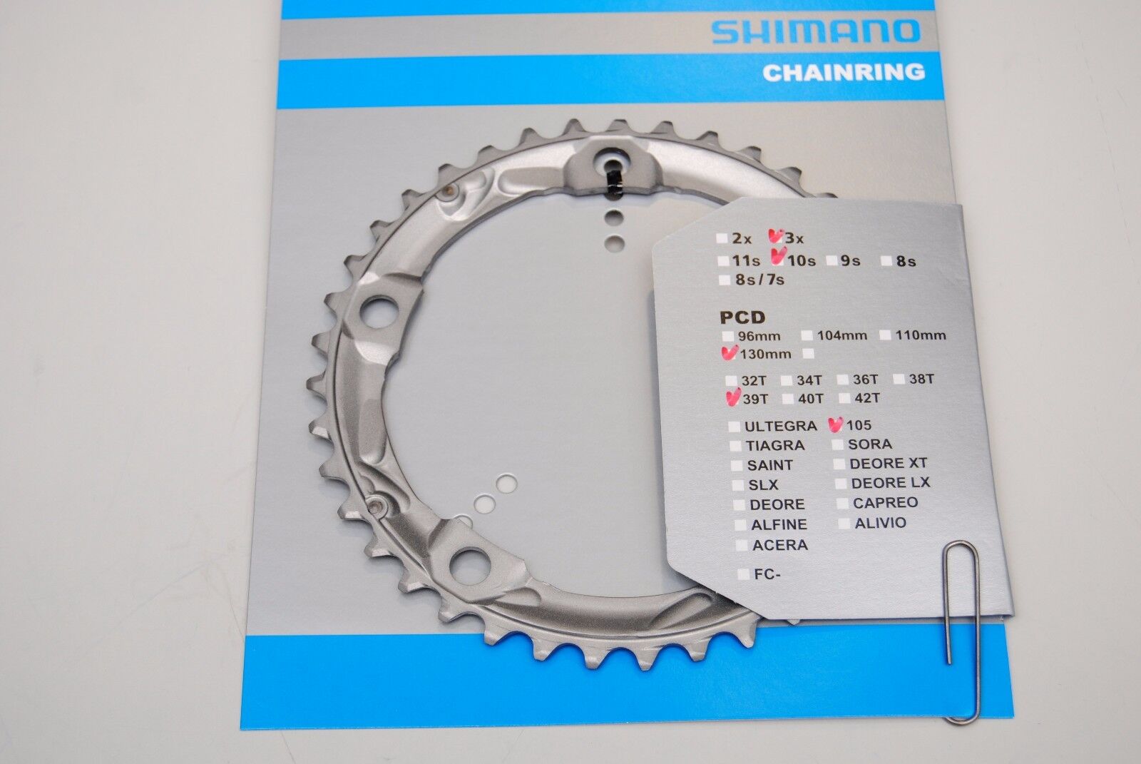 Corona SHIMANO 105 39T Silver FC-5703 3x10Speed 130mm CHAINRING SHIMANO 105 39T