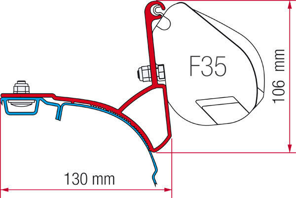 STAFFE PER F35 ADAPTER VW T5/T6 MULTIVAN/TRANSPORTER 98655-747