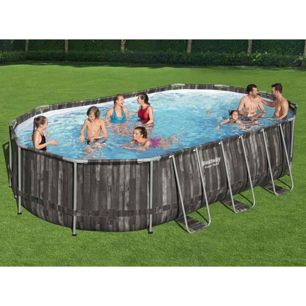 Set Piscina Ovale Power Steel 488x305x107 cm Bestway vidaXL