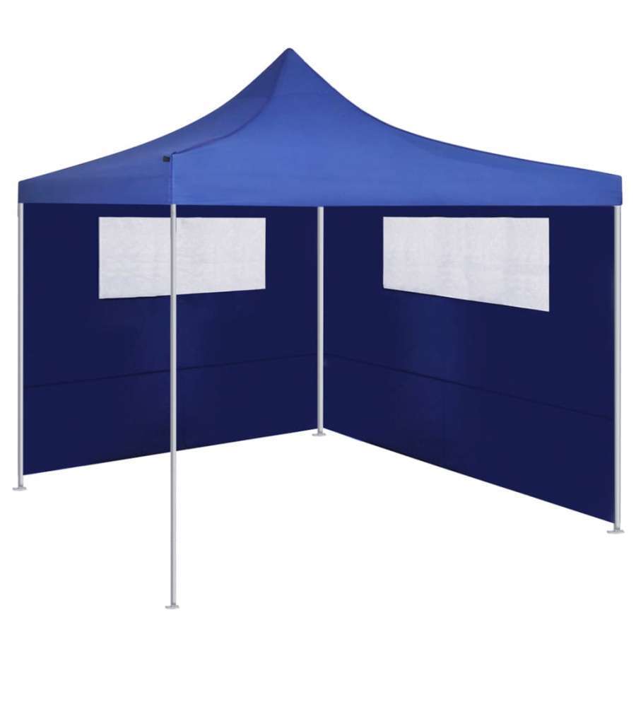 Parete con Finestre per Gazebo 6x2 m Blu