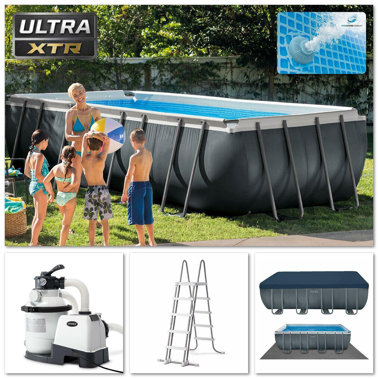Intex 26356 Piscina Ultra XTR Frame Rettangolare 549x274x132cm, Pompa, Scaletta