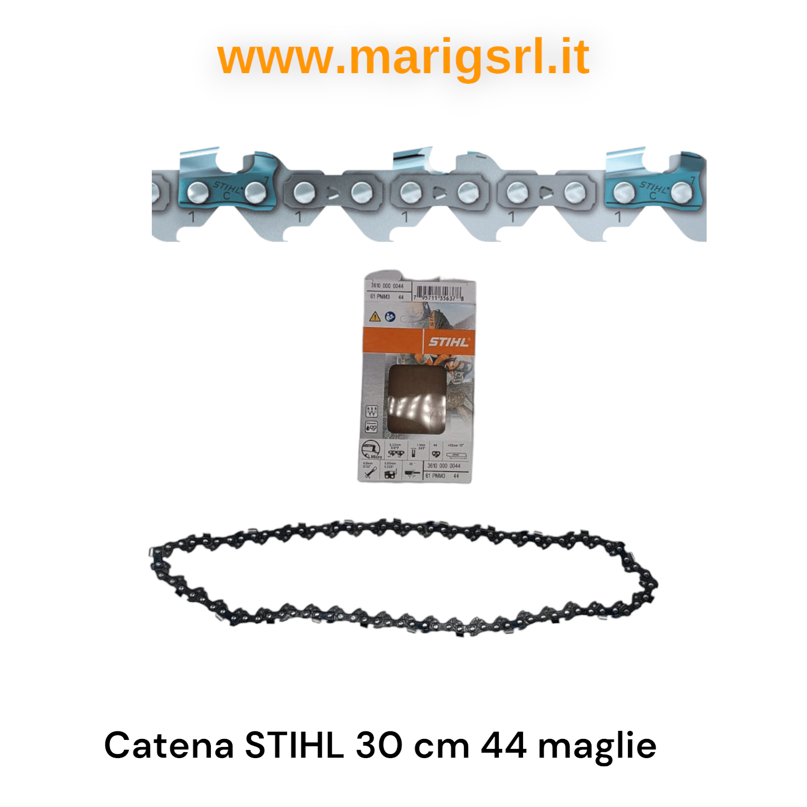 Catena STIHL Micro3 30 cm 3/8"p 1,1 44 maglie x motosega MS 170 192 193 194