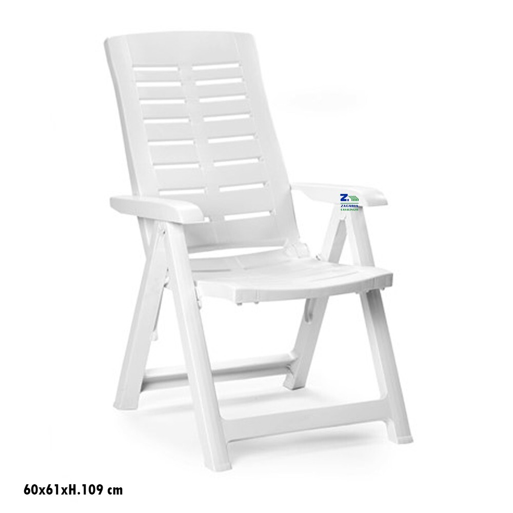 POLTRONA SDRAIO SEDIA PIEGHEVOLE YUMA POLIPROPILENE BIANCA X GIARDINO PISCINA