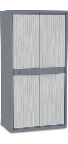 TERRY Armadio da esterno 5 ripiani in plastica colore grigio - Wave Jumbo 2900