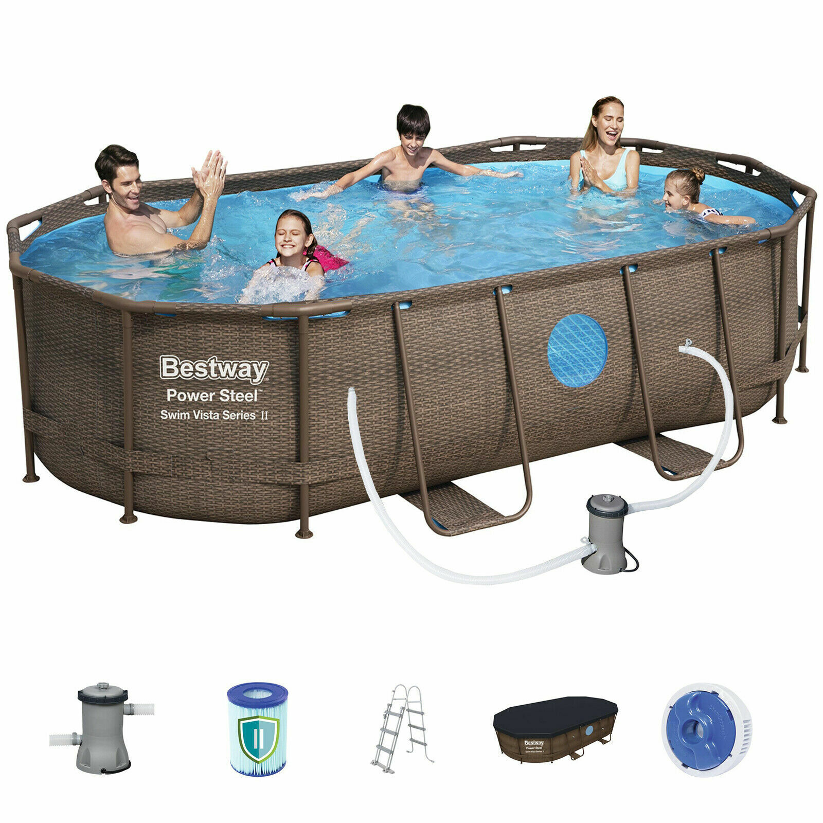 PISCINA FUORITERRA ESTERNA BESTWAY STEEL VISTA 56714 427x250x100 COPRISCINA