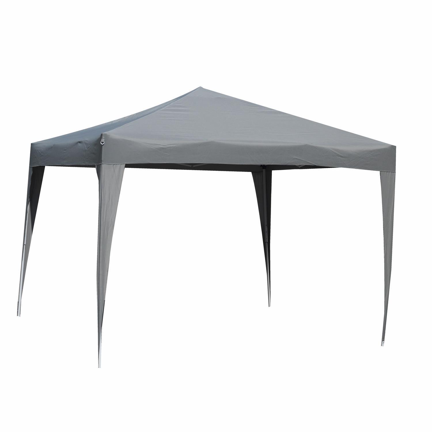 GAZEBO TONNELLE DE JARDIN TENTE DE RÉCÉPTION BARNUM GRIS 3X3 M H EN ACIER
