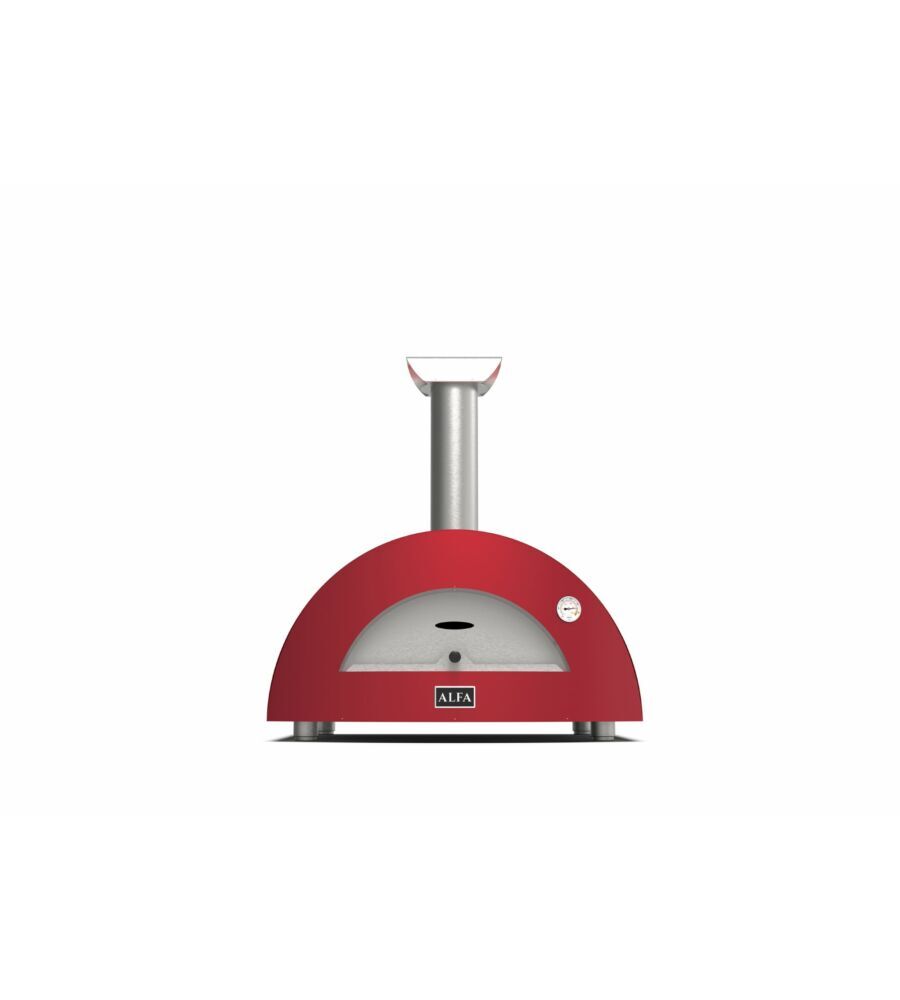 FORNO PIZZA A LEGNA ALFA "MODERNO" COLORE ROSSO 2 PIZZE