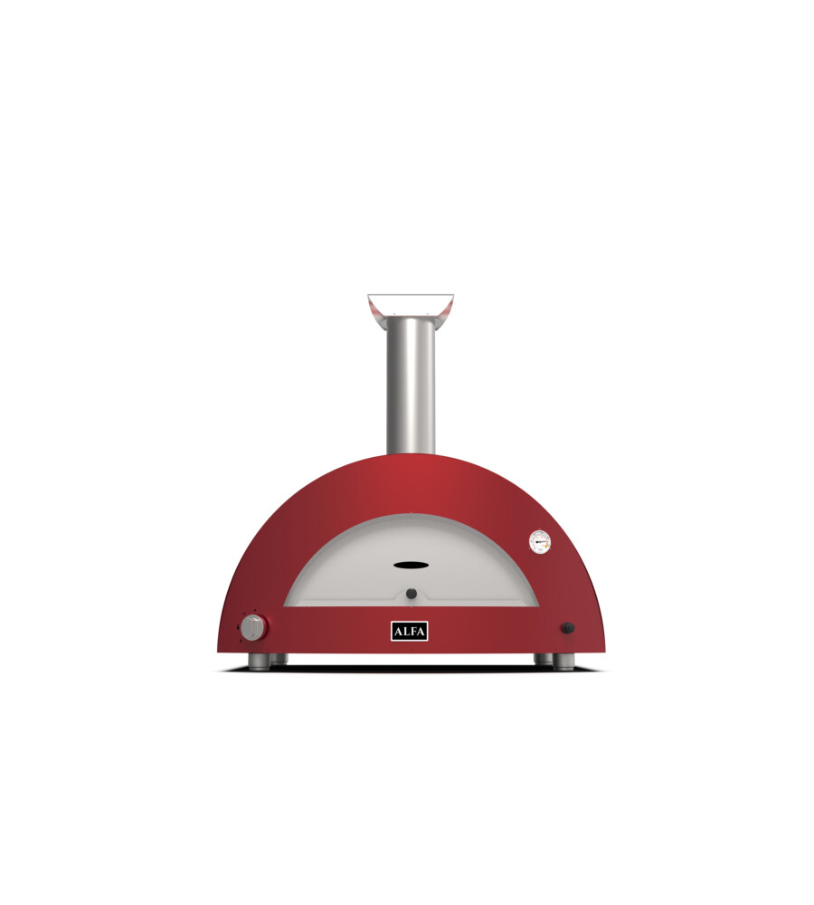 FORNO PIZZA A GAS ALFA "MODERNO" COLORE ROSSO 3 PIZZE