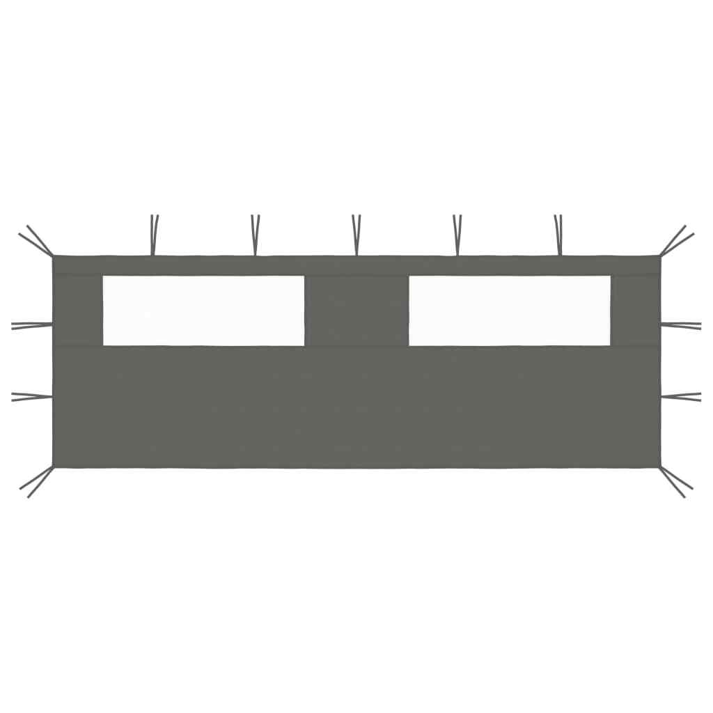 Parete con Finestre per Gazebo 6x2 m Antracite