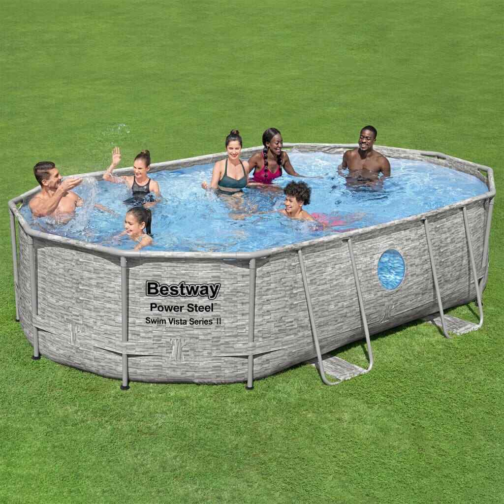 Set Piscina Power Steel 488x305x107 cm Bestway vidaXL