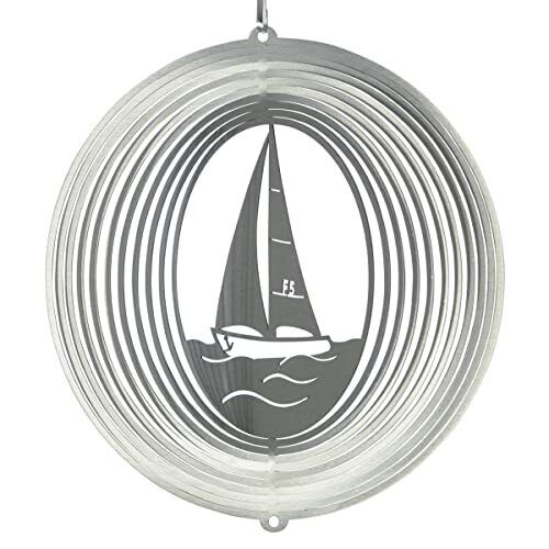 CIM Girandola Decorativa Acciaio Inox -SEGELBOOT 180 - Ø18cm - Ganci e (e1O)