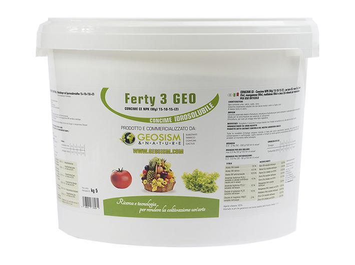 Ferty 3, NPK(Mg) 15-10-15+(2) + microelementi (5 kg), concime in polvere idrosol