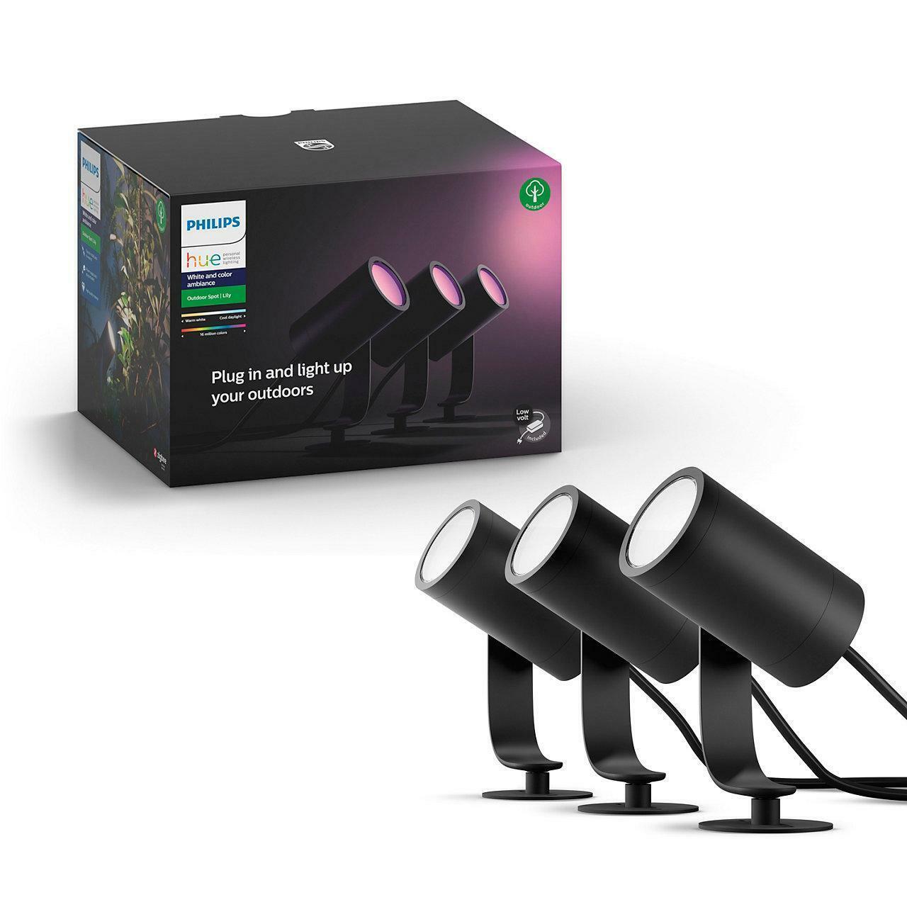 PHILIPS HUE KIT 3 FARETTI LILY PER ESTERNO  1741430P7