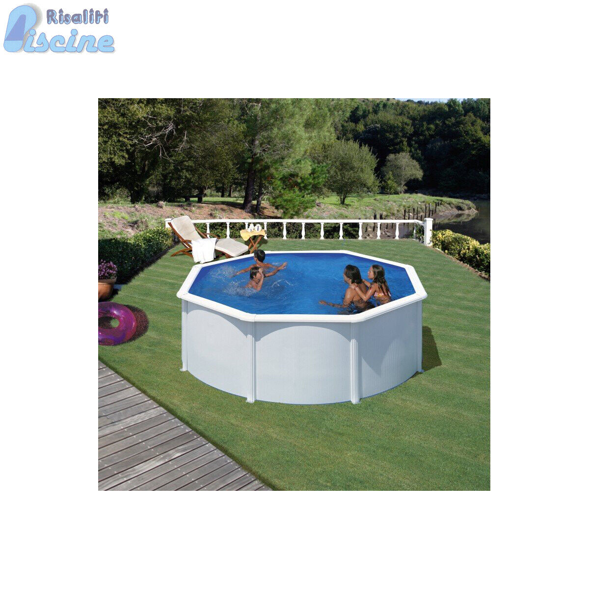 KIT240ECO PISCINA FUORITERRA PANNELLI GRE FIDJI DIAM 240XH120 CM