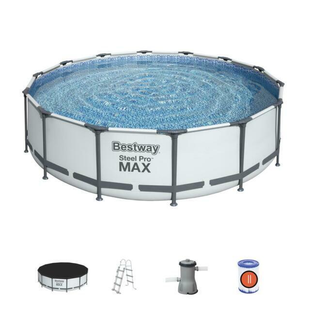 Bestway Steel Pro MAX 56950 Piscina Fuori Terra Rotonda 427 x 107cm - Grigia