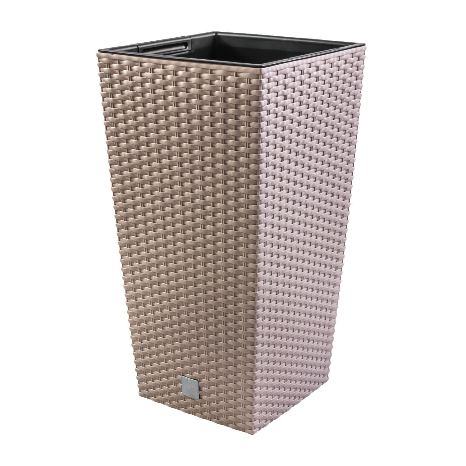 Vaso da fiori + inserto vaso da fiori effetto rattan RATO SQUARE DRTS265 Mocha