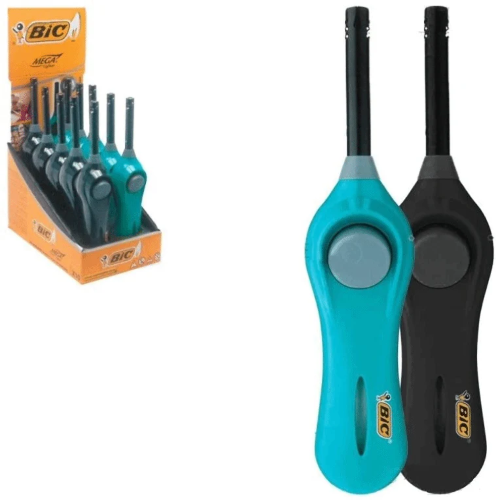 Accendigas Bic Mega Lighter Multiuso Elettronico 10 pezzi (turchese, nero)